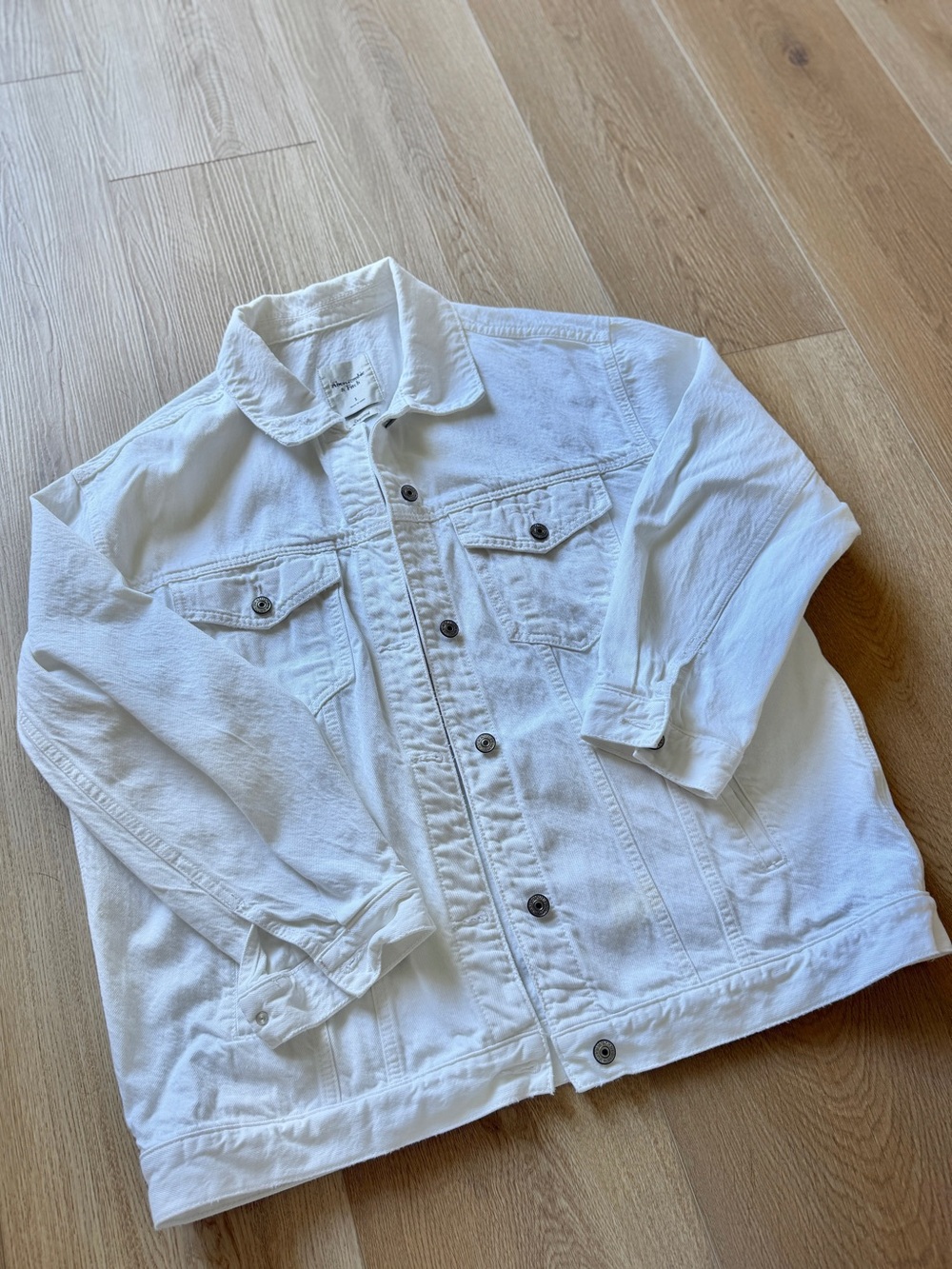 Abercrombie & Fitch White Denim Jacket